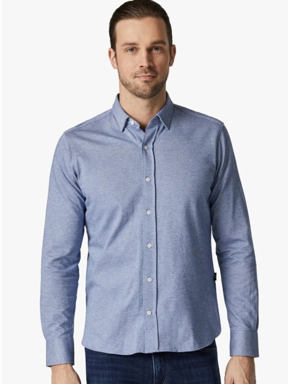 34 Heritage Indigo Star Print Jacquard Shirt/25641